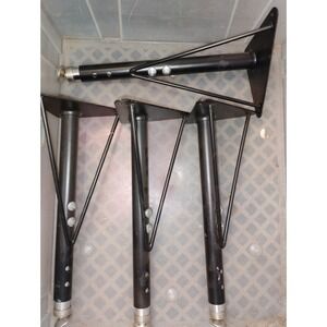 (QTY 4) Tapered Metal Table Leg 20" XU-LEG-LONG-GG Black / Chrome Adjustable